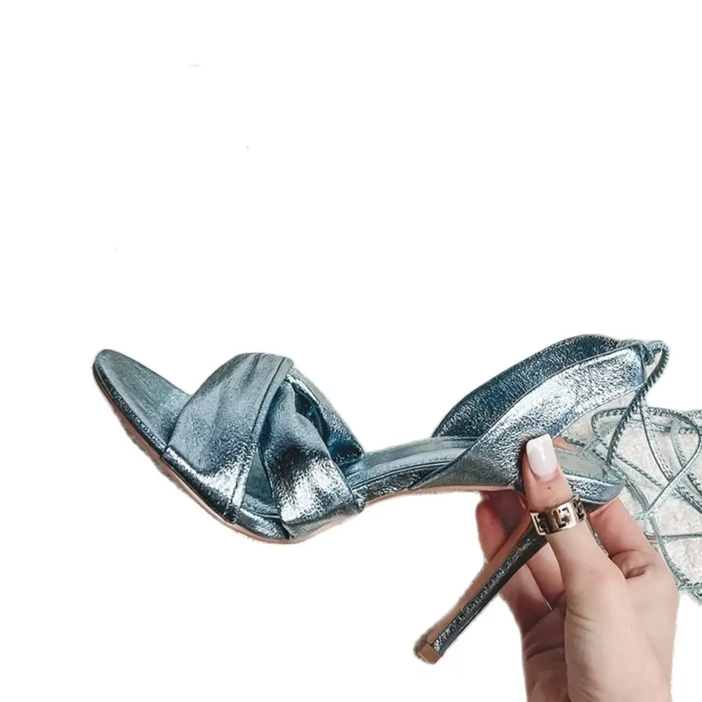 Metallic Blue Wrap Heeled Sand - Crossfit Lady recension och pris